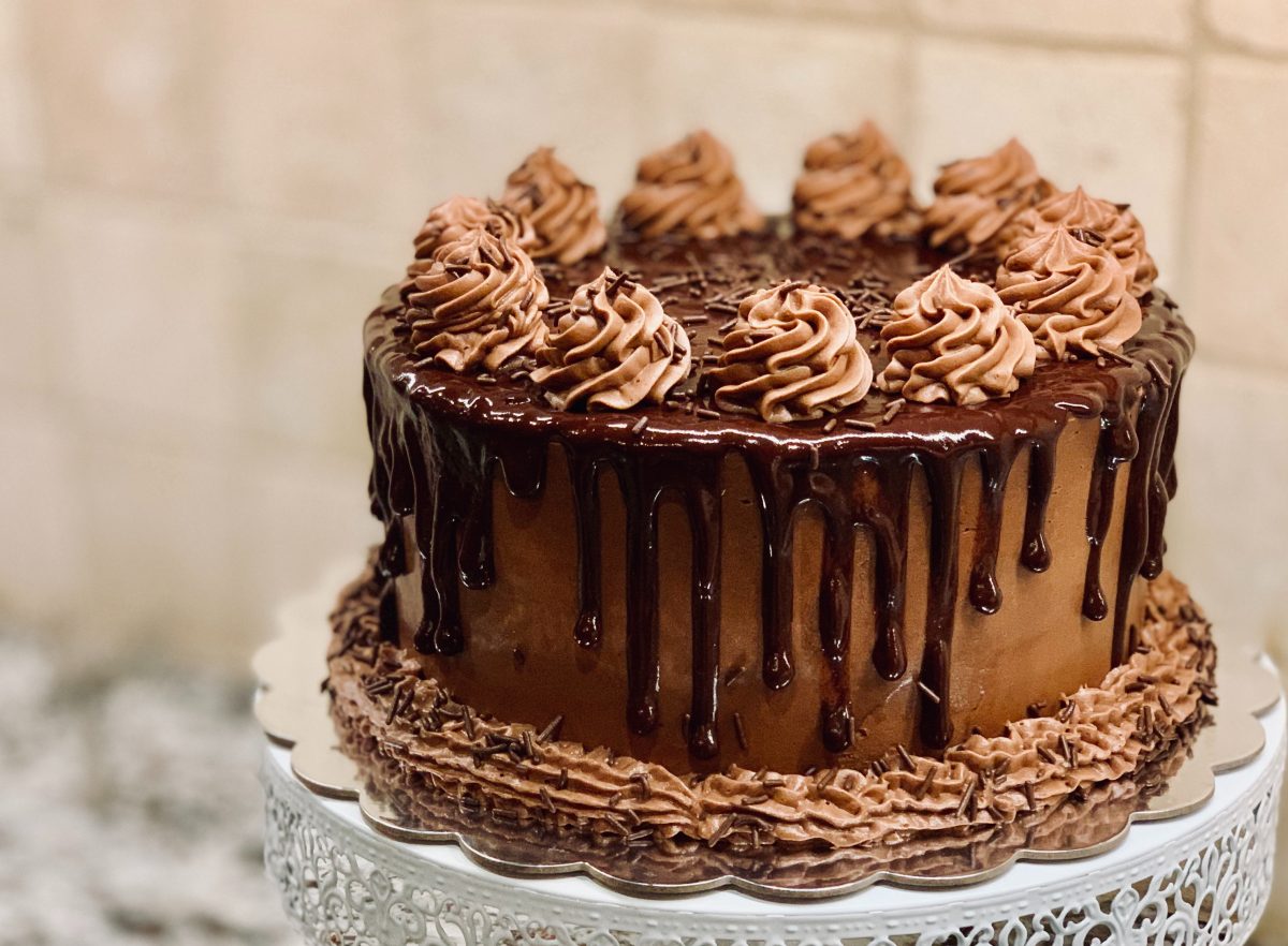 decorated chocolate cake
